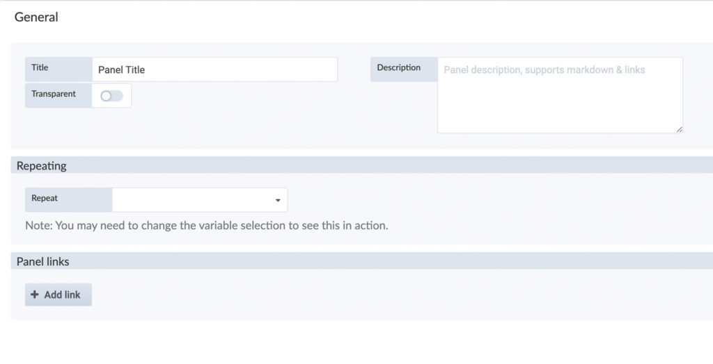 General options in custom dashboards inside the time series data service of the Proficloud