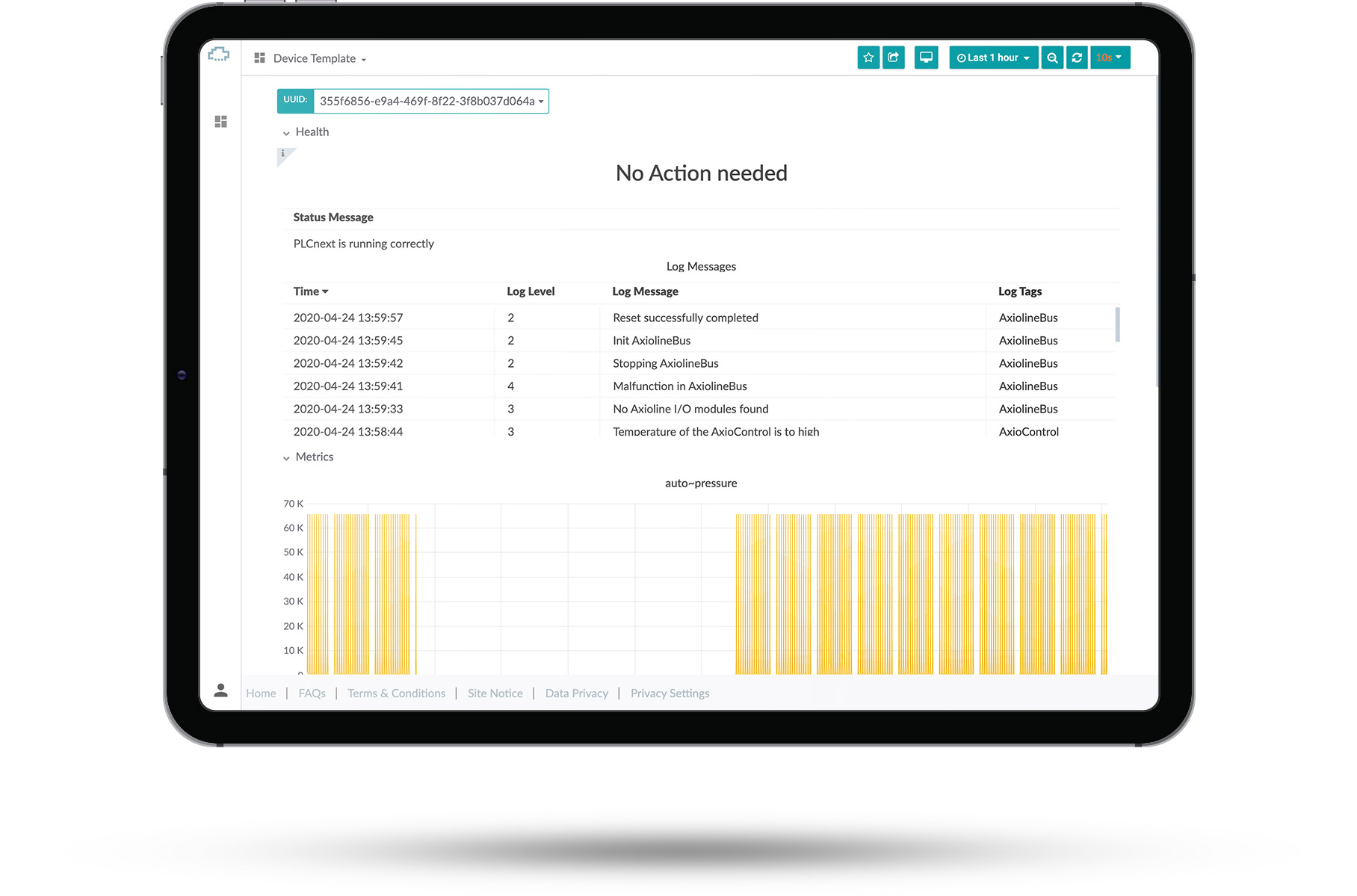 Some organizations have premade templates. These are accessed by clicking the “Device Template” button.