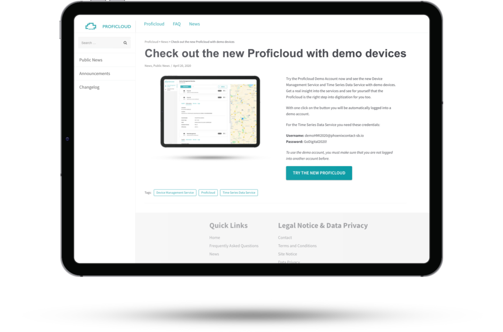 Proficloud.io stands for a simple, usable possibility to realise industrial applications in the cloud. 