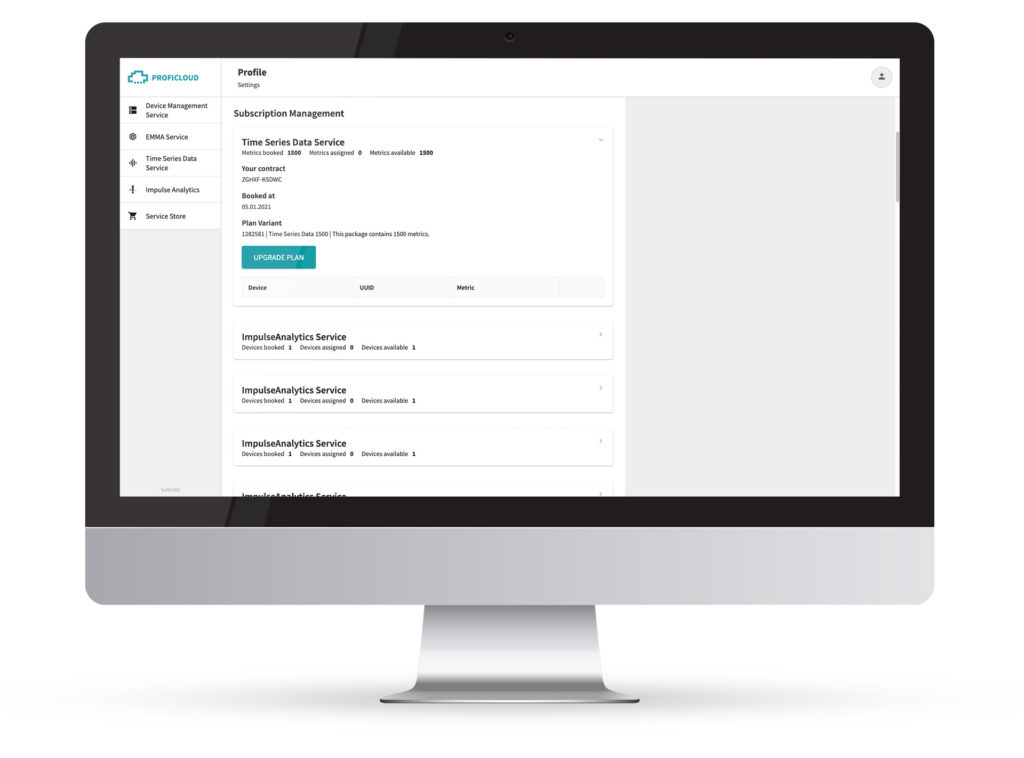 In Proficloud.io we provide you with a central point where you can manage the subscriptions of your Smart Services.