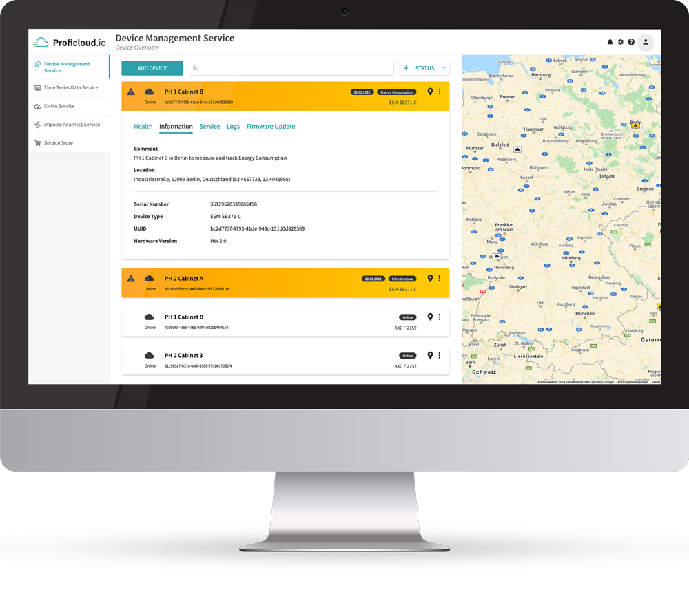 Device Management Service | Device Detail view | Static Information